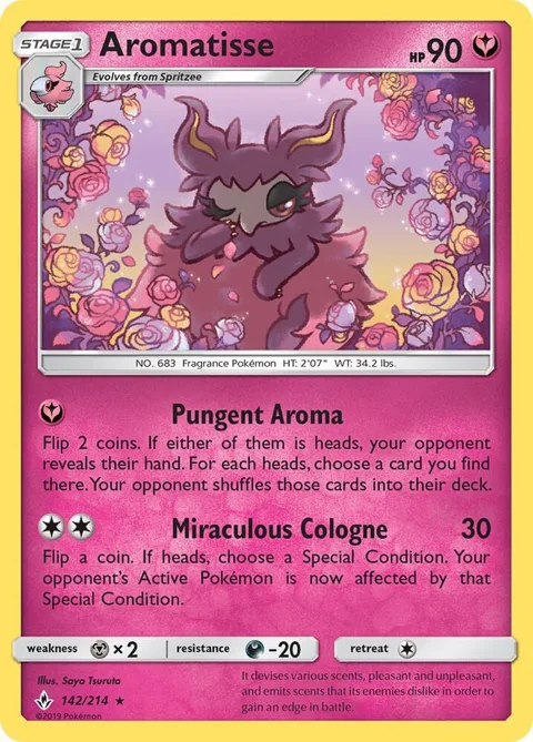 Aromatisse #142/214 Reverse Holofoil Pokémon card from SM - Unbroken Bonds