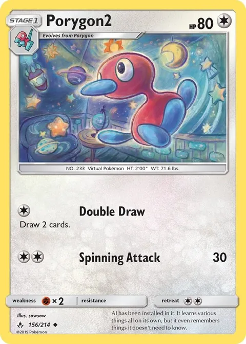 Porygon2 #156/214 Pokémon card from SM - Unbroken Bonds