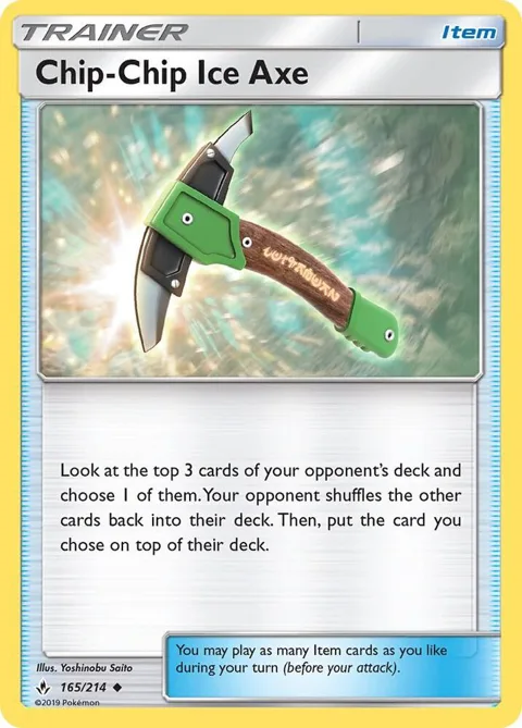 Chip-Chip Ice Axe #165/214 Reverse Holofoil Pokémon card from SM - Unbroken Bonds