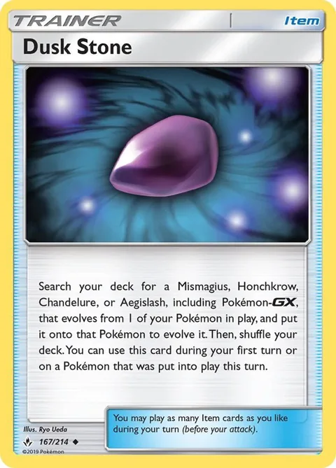 Dusk Stone #167/214 Reverse Holofoil Pokémon card from SM - Unbroken Bonds