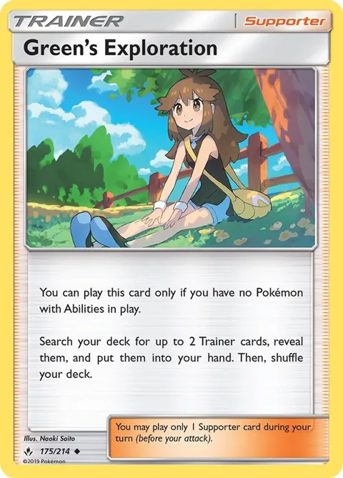 Green's Exploration #175/214 Pokémon card from SM - Unbroken Bonds