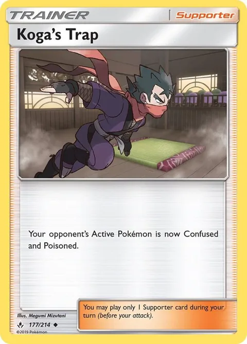 Koga's Trap #177/214 Reverse Holofoil Pokémon card from SM - Unbroken Bonds