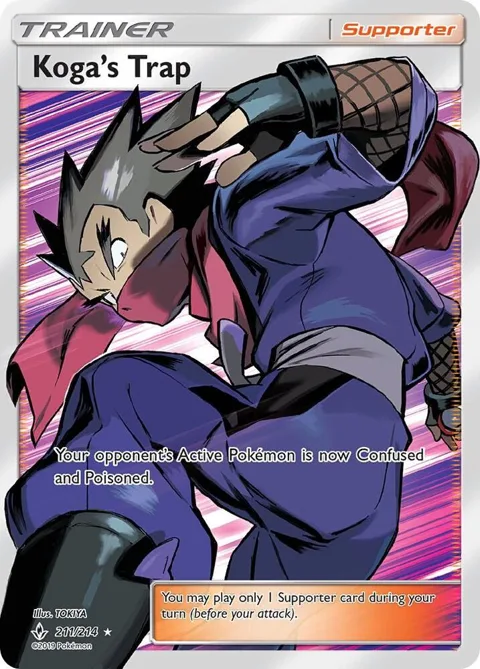 Koga's Trap Full Art #211/214 Holofoil Pokémon card from SM - Unbroken Bonds