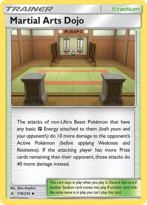 Martial Arts Dojo #179/214 Pokémon card from SM - Unbroken Bonds