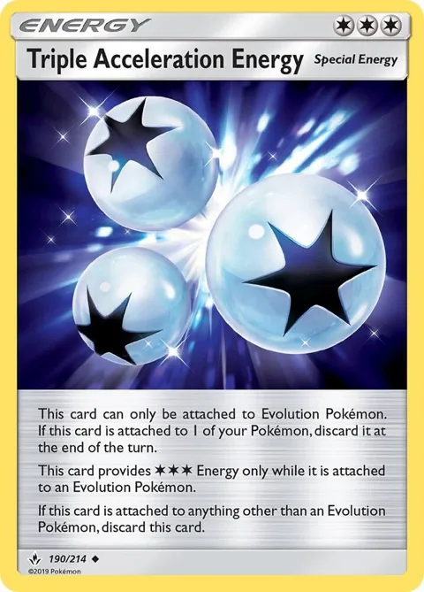 Triple Acceleration Energy #190/214 Reverse Holofoil Pokémon card from SM - Unbroken Bonds