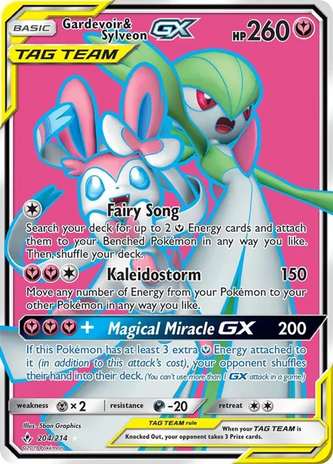Gardevoir & Sylveon GX 204 Full Art #204/214 Holofoil Pokémon card from SM - Unbroken Bonds