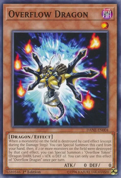 Overflow Dragon DANE-EN004 Unlimited Yu-Gi-Oh card from Dark Neostorm