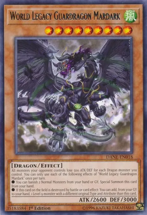 World Legacy Guardragon Mardark DANE-EN018 Unlimited Yu-Gi-Oh card from Dark Neostorm