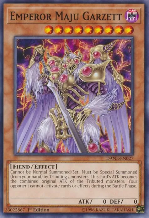Emperor Maju Garzett DANE-EN027 Unlimited Yu-Gi-Oh card from Dark Neostorm