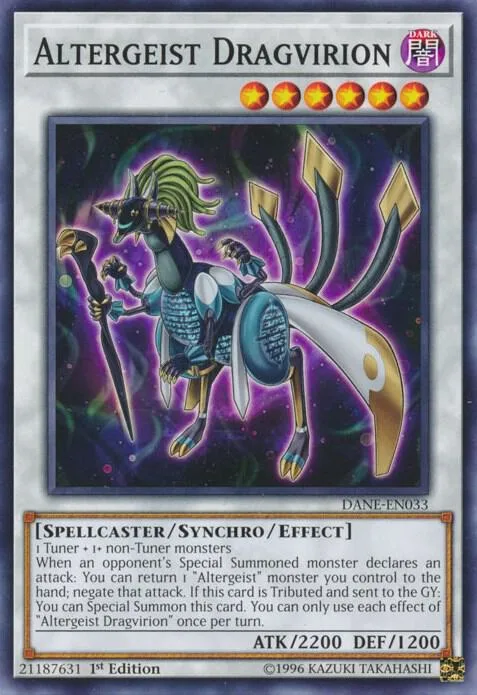 Altergeist Dragvirion DANE-EN033 Unlimited Yu-Gi-Oh card from Dark Neostorm