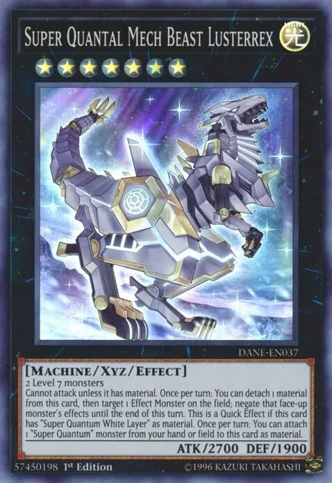 Super Quantal Mech Beast Lusterrex DANE-EN037 1st Edition Yu-Gi-Oh card from Dark Neostorm
