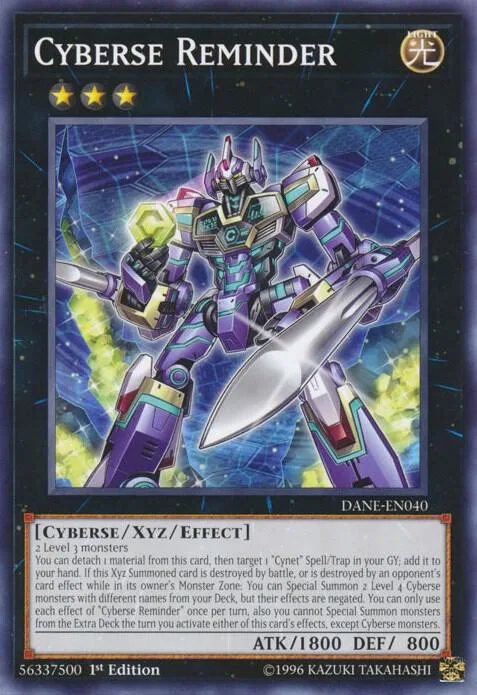 Cyberse Reminder DANE-EN040 1st Edition Yu-Gi-Oh card from Dark Neostorm