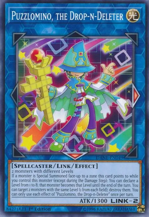 Puzzlomino, the Drop-n-Deleter DANE-EN049 1st Edition Yu-Gi-Oh card from Dark Neostorm