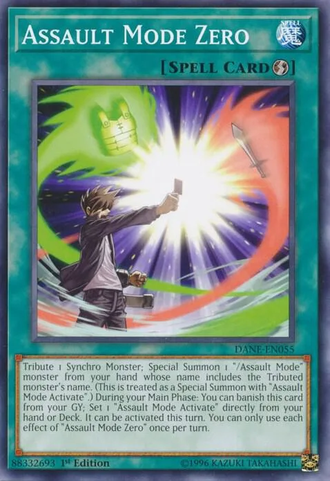 Assault Mode Zero DANE-EN055 1st Edition Yu-Gi-Oh card from Dark Neostorm