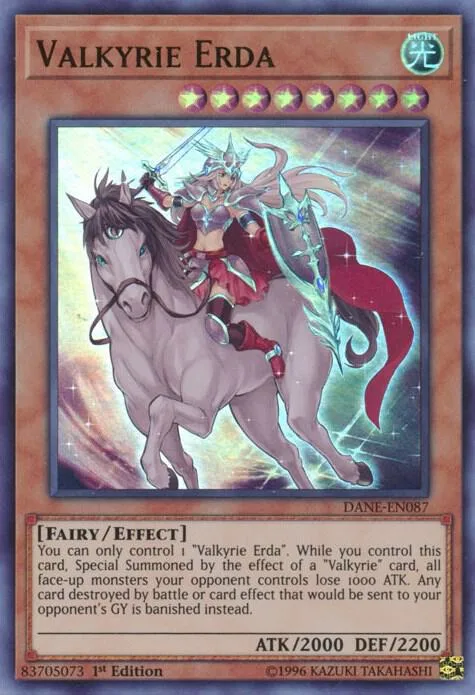 Valkyrie Erda DANE-EN087 Unlimited Yu-Gi-Oh card from Dark Neostorm