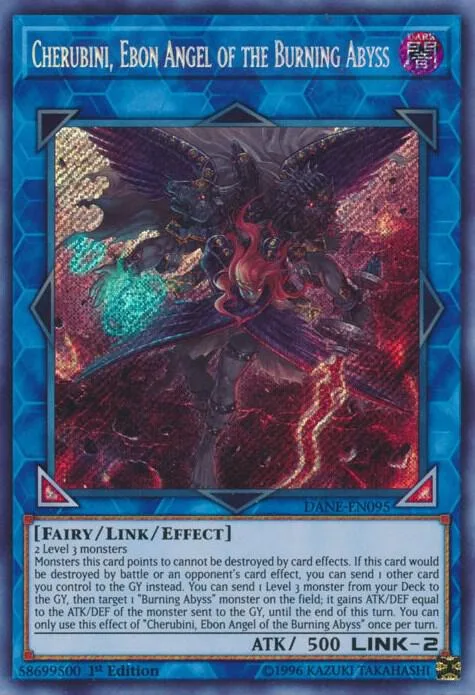 Cherubini, Ebon Angel of the Burning Abyss DANE-EN095 Unlimited Yu-Gi-Oh card from Dark Neostorm