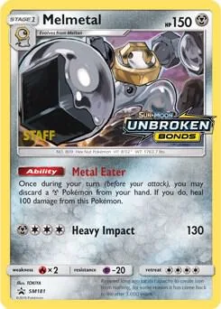 Melmetal - SM181 Prerelease [Staff] #SM181 Holofoil Pokémon card from SM Promos