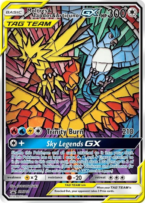 Moltres & Zapdos & Articuno GX #SM210 Holofoil Pokémon card from SM Promos