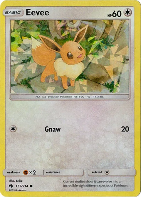 Eevee - 155/214 Let's Play, Eevee! Cracked Ice Holo #155/214 Holofoil Pokémon card from Deck Exclusives