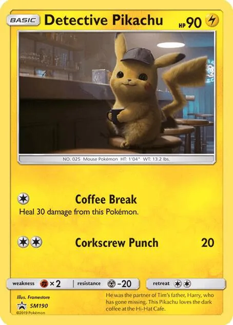 Detective Pikachu #SM190 Holofoil Pokémon card from SM Promos