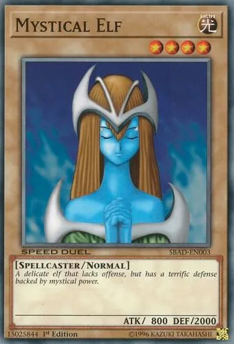 Mystical Elf SBAD-EN003 Yu-Gi-Oh card from Speed Duel: Attack from the Deep