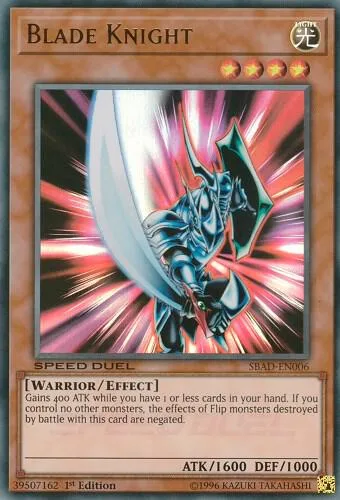 Blade Knight SBAD-EN006 Yu-Gi-Oh card from Speed Duel: Attack from the Deep