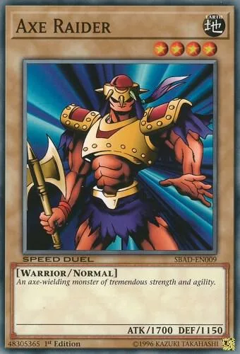 Axe Raider SBAD-EN009 Yu-Gi-Oh card from Speed Duel: Attack from the Deep