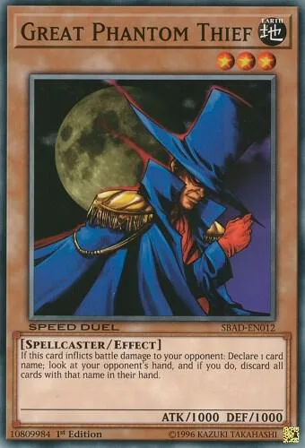Great Phantom Thief SBAD-EN012 Yu-Gi-Oh card from Speed Duel: Attack from the Deep