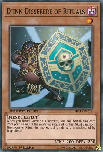 Djinn Disserere of Rituals SBAD-EN013 Yu-Gi-Oh card from Speed Duel: Attack from the Deep