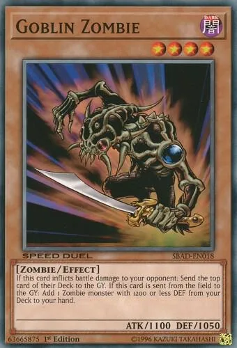 Goblin Zombie SBAD-EN018 Yu-Gi-Oh card from Speed Duel: Attack from the Deep