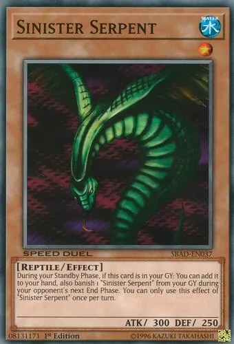 Sinister Serpent SBAD-EN037 Yu-Gi-Oh card from Speed Duel: Attack from the Deep