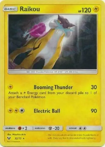 Raikou - 32/73 Let's Play, Pikachu! Cracked Ice Holo #032/073 Holofoil Pokémon card from Deck Exclusives
