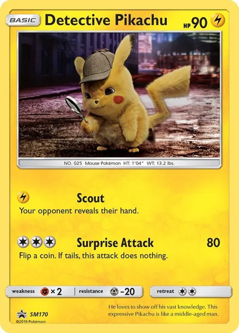 Detective Pikachu #SM170 Holofoil Pokémon card from SM Promos