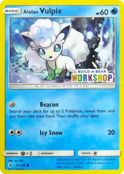 Alolan Vulpix - 21/145 Build-A-Bear Workshop Exclusive #021/145 Pokémon card from Miscellaneous Cards & Products