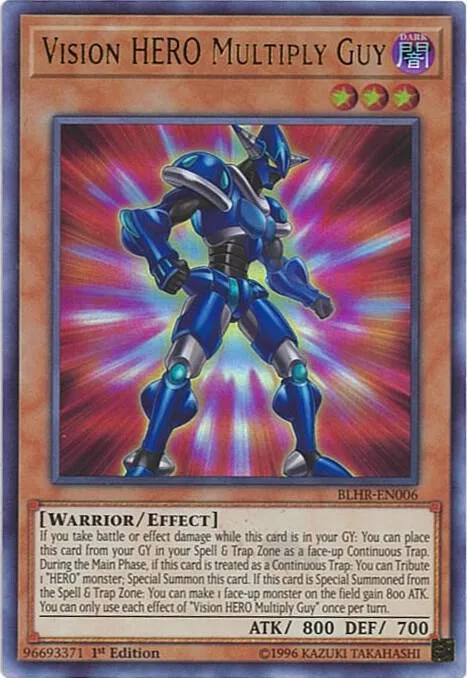 Vision HERO Multiply Guy BLHR-EN006 Yu-Gi-Oh card from Battles of Legend: Hero's Revenge