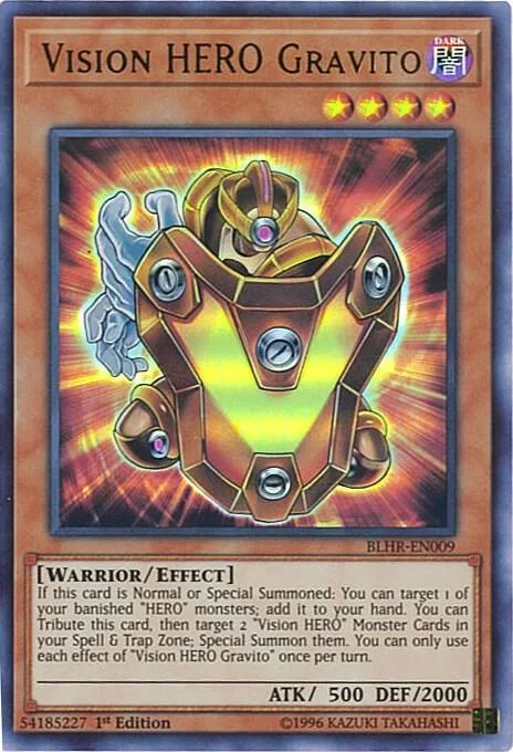Vision HERO Gravito BLHR-EN009 Yu-Gi-Oh card from Battles of Legend: Hero's Revenge