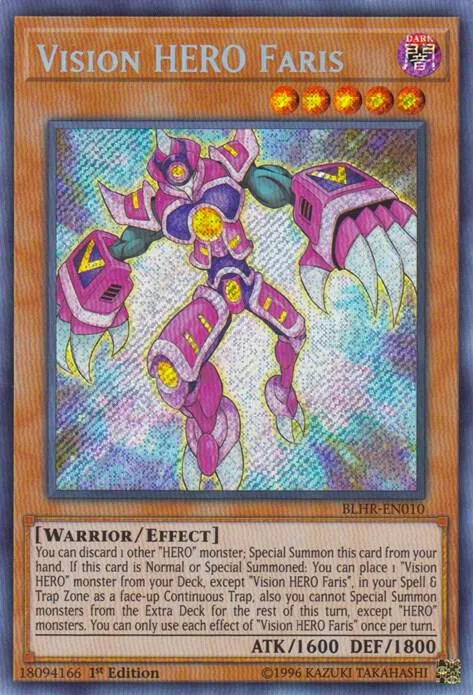 Vision HERO Faris BLHR-EN010 Yu-Gi-Oh card from Battles of Legend: Hero's Revenge