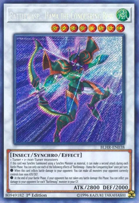 Battlewasp - Hama the Conquering Bow BLHR-EN038 Yu-Gi-Oh card from Battles of Legend: Hero's Revenge