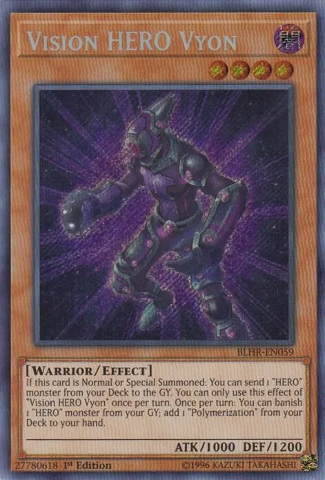 Vision HERO Vyon BLHR-EN059 Yu-Gi-Oh card from Battles of Legend: Hero's Revenge