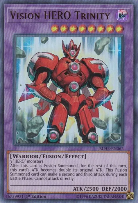 Vision HERO Trinity BLHR-EN062 Yu-Gi-Oh card from Battles of Legend: Hero's Revenge