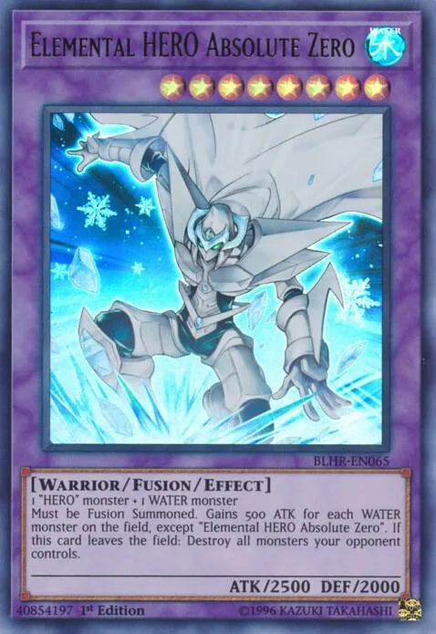 Elemental HERO Absolute Zero BLHR-EN065 Yu-Gi-Oh card from Battles of Legend: Hero's Revenge