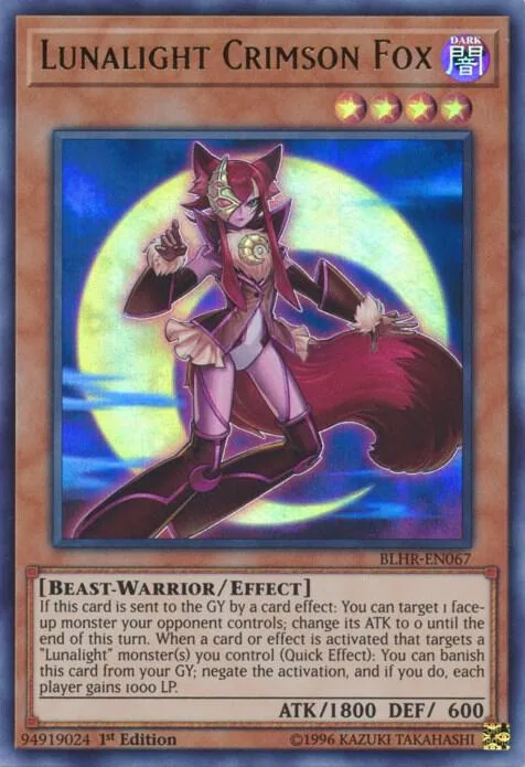 Lunalight Crimson Fox BLHR-EN067 Yu-Gi-Oh card from Battles of Legend: Hero's Revenge