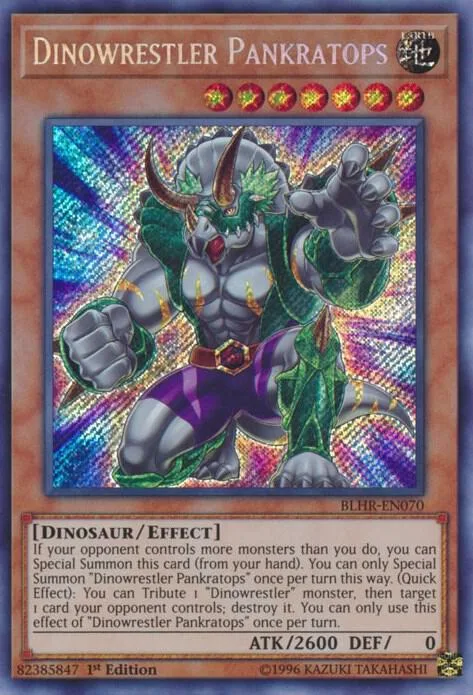 Dinowrestler Pankratops BLHR-EN070 Yu-Gi-Oh card from Battles of Legend: Hero's Revenge