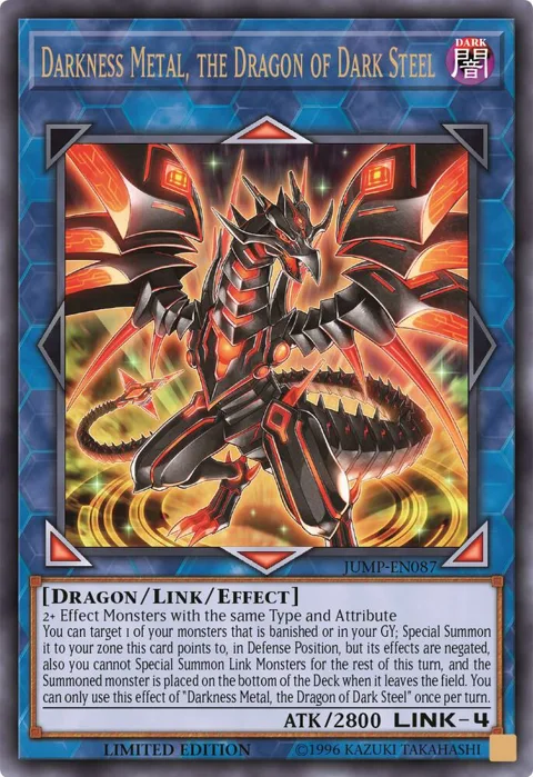Darkness Metal, the Dragon of Dark Steel JUMP-EN087 Yu-Gi-Oh card from Shonen Jump Magazine Promos