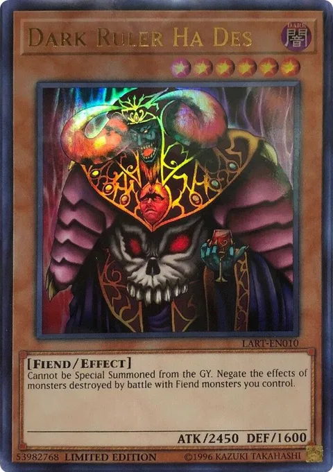 Dark Ruler Ha Des LART-EN010 Yu-Gi-Oh card from The Lost Art Promotion