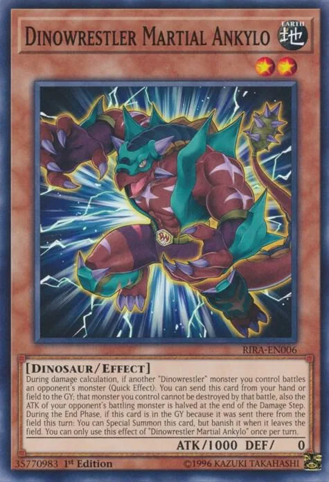 Dinowrestler Martial Ankylo RIRA-EN006 1st Edition Yu-Gi-Oh card from Rising Rampage