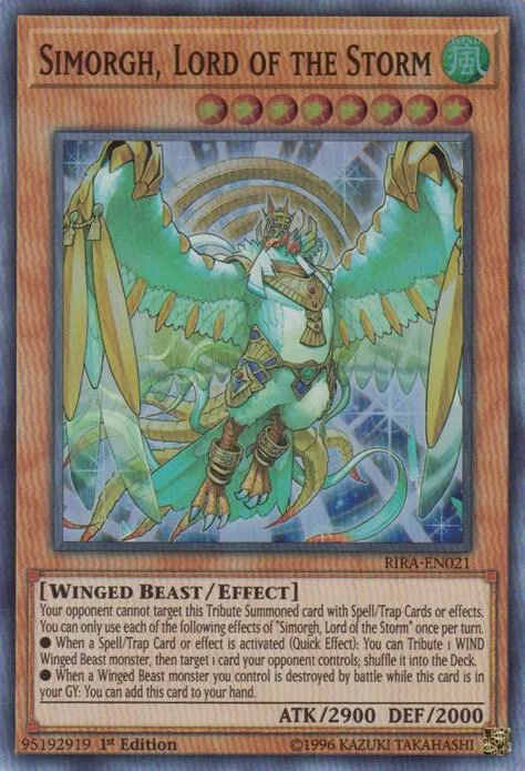 Simorgh, Lord of the Storm RIRA-EN021 Unlimited Yu-Gi-Oh card from Rising Rampage