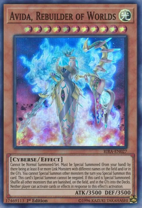 Avida, Rebuilder of Worlds RIRA-EN027 1st Edition Yu-Gi-Oh card from Rising Rampage