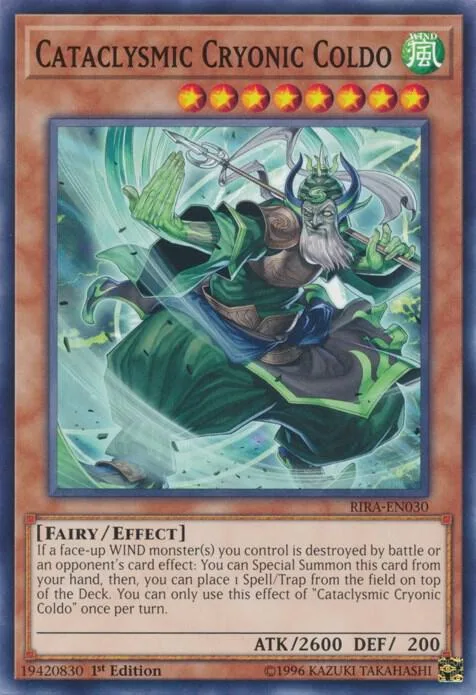 Cataclysmic Cryonic Coldo RIRA-EN030 Unlimited Yu-Gi-Oh card from Rising Rampage
