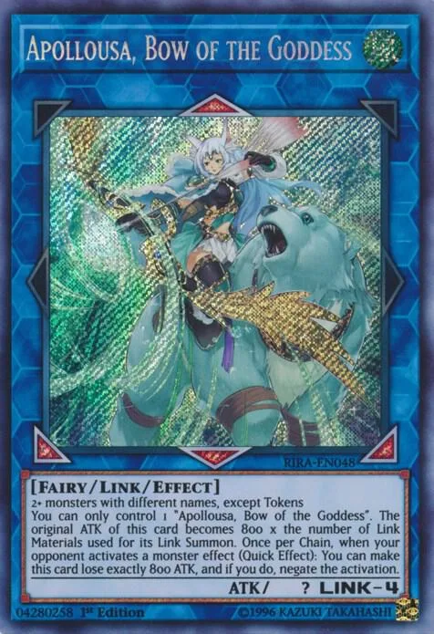 Apollousa, Bow of the Goddess RIRA-EN048 1st Edition Yu-Gi-Oh card from Rising Rampage
